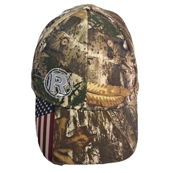 Baseball Hat Camo American Flag R Embroidery Cap Strap Adjust Realtree Hunting - Picture 1 of 6